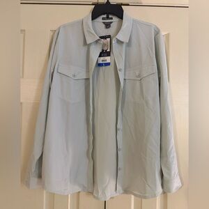NWT Eddie Bauer Pale Blue Lightweight Button-Up Shirt Jacket